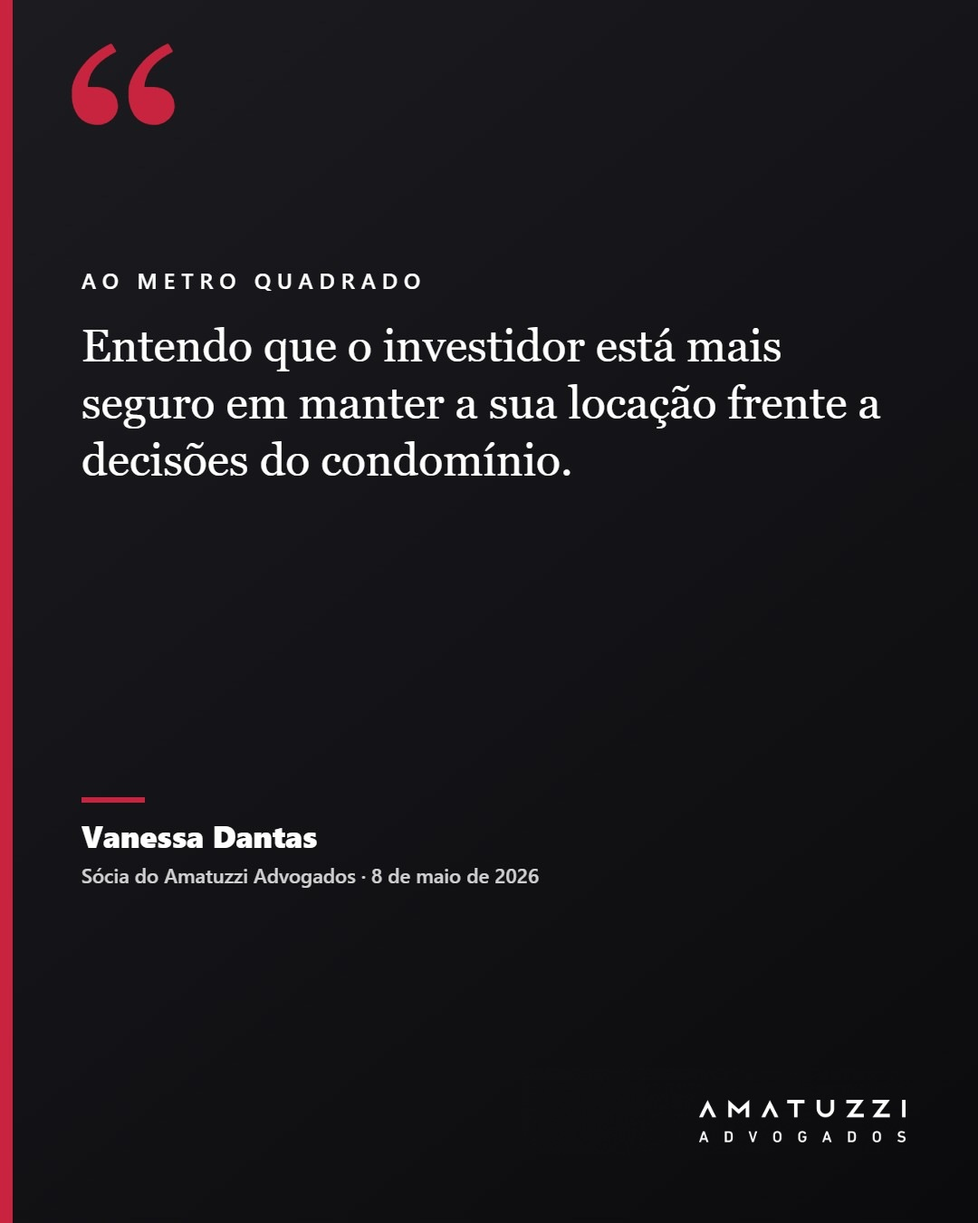Vanessa Dantas ao Metro Quadrado sobre Airbnb em condomínio